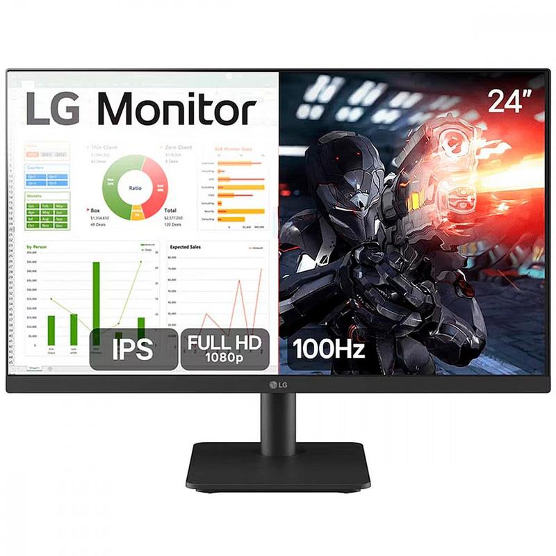Imagem do produto Monitor LG 24” IPS, Full HD, 100Hz, HDMI, Ajuste de Inclinação - 24MS500-B em Magazine Luiza